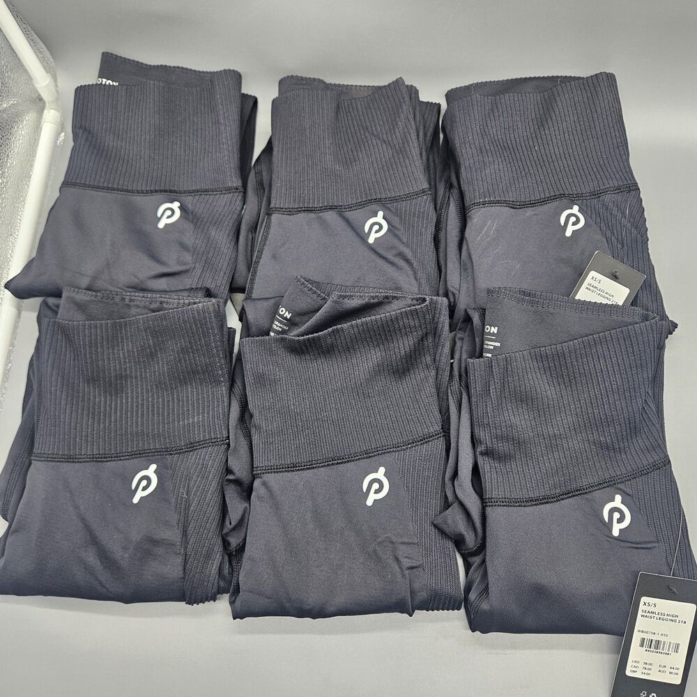 Peloton NWT Seamless High Waist Legging Lot Of 6 Black Womens Size XS/S Small
